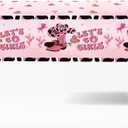 Western Cowgirl Party Table Cloth Let's Go Girls Disposable Table Cloth 51.18 x 86.61 Inch for Cowgirl Rodeo Disco Pink Cowgirl Birthday Bachelorette Theme Party (1Pack)