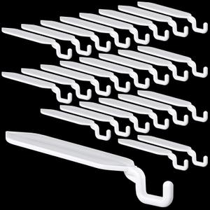 Yinkin 24 Pcs Flat 3" Light Hooks Plastic Hooks Christmas Light String Hanging Patio for Solid Insulated Aluminum String Hanging up to 4 Lbs