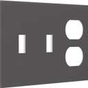 Grey/Gray 3 Gang 2 Toggle 1 Duplex Combination Light Switch Plate Decorative Triple Toggle Wall Plate Cover Electrical Faceplate Switch Face Plate