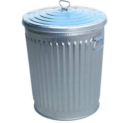 Galvanized Trash Can with Lid