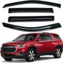 Lightronic Extra Durable Outside-Mount Auto Vent Window Visor, Fits 2018-2023 Chevrolet Traverse, UV Protection Rain Guard, Original Wind Deflector, No-Drill Easy Install, Dark Smoke, 4-Pcs