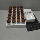 Yangbaga 24Pcs Glass Spice Jars with Labels-4OZ Wood Lid Square Spice Containers with Pepper Grinder Lids &Funnel,Seasoning Jars for Rack Cabinet Drawer