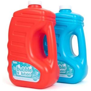 Darice 2 Pack 128oz Bubble Solution Refill for Bubble Machines & Blowers - Easter, Weddings, Birthdays, Outdoor - 4 Big Bubble Wands Included - Non-Toxic Safe for Toddlers & Kids, Colors May Vary