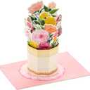 Hallmark Pop Up Mother's Day Card (Flower Bouquet in Gold Vase) Paper Wonder 3D Card for Mom, Grandma, Sister, Aunt, Friend