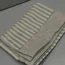 jinchan Linen Striped Valance for Windows 18 Inch Light Filtering Drapes for Small Window Farmhouse Double Layer Valance for Living Room Kitchen RV Rod Pocket 1 Panel Sage Green on Linen