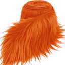 Orange 4x60Inch Faux Fur Shaggy Plush Faux Fur, Fabric Precut Strips Fluffy Fuzzy Faux Fur, Craft Beard Hair, Beard Miniature Dolls Rugs Mats Gift, Winter Halloween Christmas Costume Party Decor