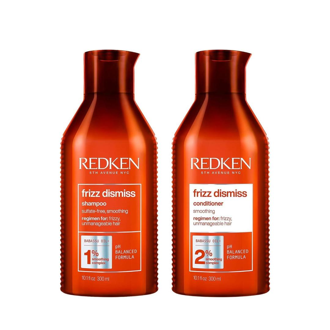 Redken Frizz Dismiss Shampoo & Conditioner Set For Frizzy Hair - Smooths Hair and Manages Frizz, Sulfate-Free