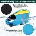 Kuoser Dog Life Jacket, High Flotation Dog Life Vest for Swimming & Boating, Adjustable Dogs Swim Vest with Rescue Handle, Reflective High Visibility Lifejacket, Ocean Blue, XL (Chest Girth:25.9-33.4'')