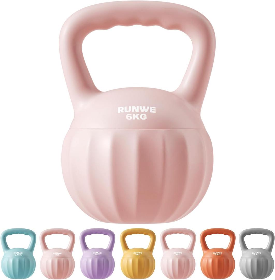 RUNWE Kettlebell Weight for Women and Men (Sold in Single Not in Set) Multiple Weight & Color Options from Beginners to Pros Hand Weight Core Strength Training, 6kg