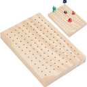 PH PandaHall 117 Holes Oak Wooden Food Skewer Holder Small Food Display Board Clay Figurines Display Trays Rectriangle Pick Stand for Craft Pottery Clay Model Foods Pick Displays Cocktail Parties (5.9x3.9")