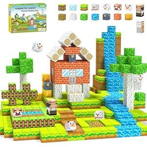 Magnetic Blocks, Valentines Day Gifts for Kids, Easter Basket Stuffers, Creative Magnet Building Blocks, STEM Sensory Toys for Ages 3-5, 5-7, 8-13, Christmas Birthday Gifts for Boys & Girls