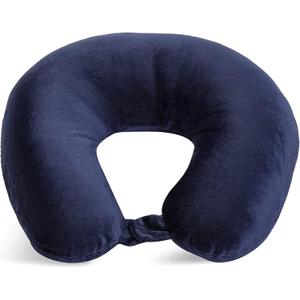 Adult Cozy Soft Microfiber Neck Pillow for Travel  Compact, Machine Washable - Perfect for Airplane, Car, or Home Use - Filled and Finished in The USA  Navy