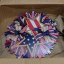4th of July Front Door Wreath, USA 250th Anniversary Flag Wreath, 40cm (15.75in) Large Patriotic Door Hanging Decor for Independence Day & Patriotic Holiday Home Decoration