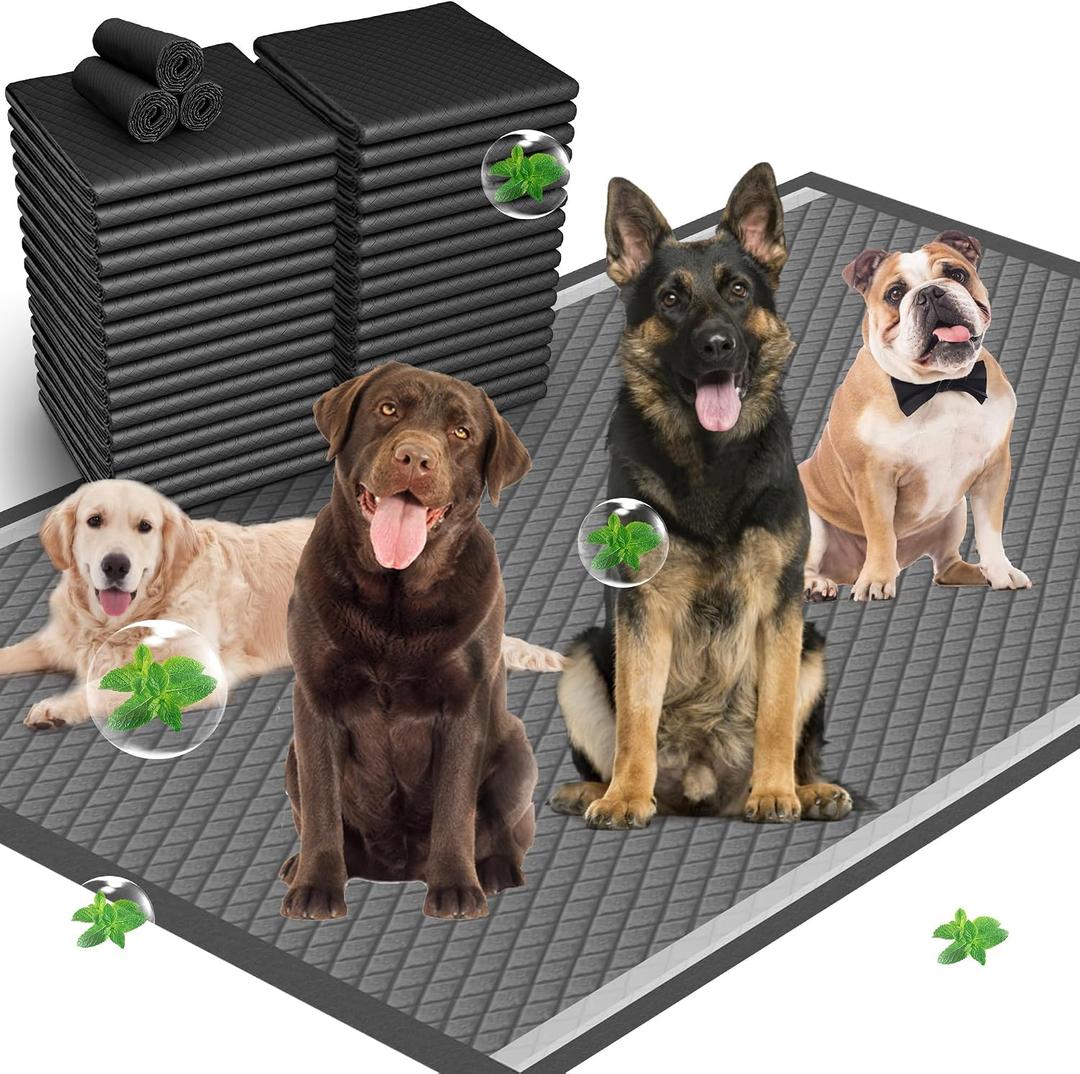 31"x47" Activated Charcoal Dog Pee Pads - 150 Count,Extra Large，Super Absorbent, Leakproof, Long-Lasting Odor Control, Ideal for Large Dogs and Potty Training Puppies
