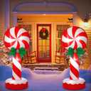 Soulchen 2 Set 5 ft Candy Christmas Inflatables Decoration with Built in LEDs Lighted and Air Blower, Giant Blow up Xmas Candy Outdoor Decor for Holiday Yard Garden Lawn Decor