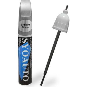 SYOAUTO Brilliant Silver K23 Touch Up Paint Fit for Nissan Auto Touch up Paint Scratch Repair Pen Brush and Tip 2 in 1 Brilliant Silver