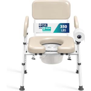 HOMENURSE T21 Bedside Commode Toilet, Portable Chair for Adults & Seniors