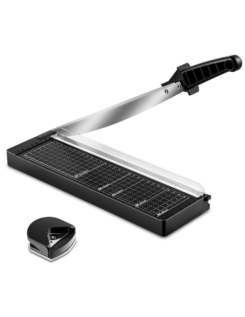MAKEASY Paper Cutter 12 Inch, 8 Sheet Capacity, Heavy Duty Paper Cutter for Cardstock, Guillotine Paper Trimmer for Crafting, Classroom and Office