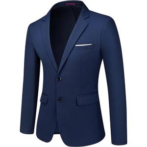Men's Sport Coats & Blazers Slim Fit Suit Jacket for Men Two Button Sport Coat for Wedding Casual (Blue, Size M)