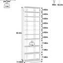 HOMEFORT 10-Tier Corner Shoe Tower - Double Rows, Slim Shoe Stand for 20 Pairs - Entryway, Hallway, Closet (White)