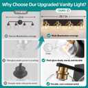 Bathroom Light Fixtures, 4-Light 29 Inch Black and Gold Bathroom Vanity Light, Modern Wall Sconces with Clear Glass Globe Shades, Vanity Lighting Fixtures Over Mirror, E26 Socket (Bulbs Not Included)