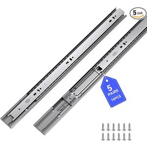 LONTAN 18 Inch Push to Open Soft Close Drawer Slides 5 Pairs Heavy Duty