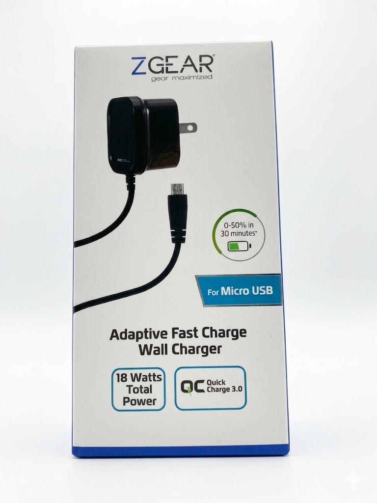 Zgear (18w) Adaptive Fast Charge Usb-c Wall Charger - Black