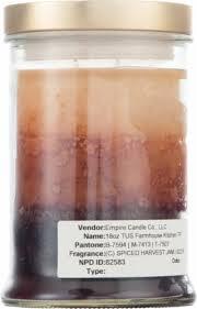 Tuscany Scented Jar Candle Triple Pour Jar Candle Farmhouse Kitchen 18oz