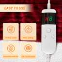 Heated Blanket Electric Throw, Soft Flannel Heating Blanket with 8 Hours Auto Off 10 Fast Heating Levels Machine Washable Sherpa Heated Blanket with Overheating Protection (Throw (50" x 60"), Red)