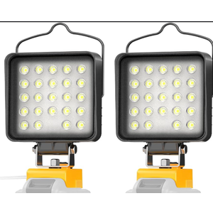 2 Pcs Cordless LED Work Light for Dewalt 20v Max Battery, 112W 11200LM Battery Light for Dewalt 20v Tools, Portable Outdoors Flood Lighting with USB & Type-C Charging Port, Low Voltage Protection