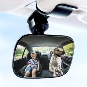 Universal Car Interior Rearview Baby Mirror Wide Angle Convex Mirror Clip-on mirrors for Viewing Rear Passengers (3.7''X2.4'')