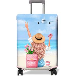 Travel Luggage Cover Suitcase Protector Fits 18-32 Inch Wheel Covers PatternedTravel Related Items Flower Luggage Protector Elastic M (M(22-24in))