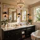 Bathroom Mirror 55"x30",Gold Framed Large Mirrors for Wall, Aluminum Metal Frame Modern Vanity Mirror for Bathroom, Bedroom, Living Room, Over Sink, Entryway Hangs Horizontal or Vertical