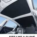 BASENOR Tesla Model 3 Glass Roof Sunshade 20212023, [No Gaps No Sag] Front+Rear Sunroof Heat-Blocking UV Sun Shade with Reflective Covers, Foldable Frame, Black (Proprietary Design)
