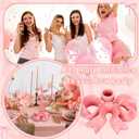 Mumufy 3 Pcs Large Pink Bow Candle Holder Candlestick Holder Decorative Candle Stand Centerpiece for Wedding Dining Party Decor Home Table Decoration Photo Prop Fit 0. 95 Inch, 5. 5 x 4. 84 Inch