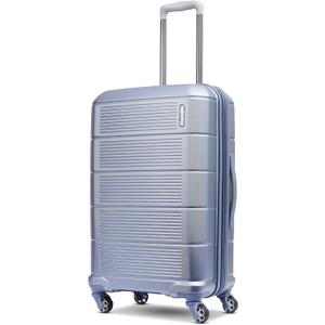 American Tourister Stratum 2.0 Expandable Hardside Luggage with Spinner Wheels, 24" SPINNER, Slate Blue (24-Inch Checked-Medium, Slate Blue)