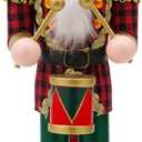 Nutcracker Christmas Decor, 14 inch Wooden Nutcrackers Figures, Handcrafted Drummer Collectible Christmas Nutcracker Decor for Tabletop, Shelves, Ornaments (Drum)