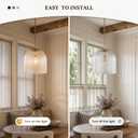 ateasehomelife 13" Ribbed Glass Pendant Light(13.8" D × 15" H)