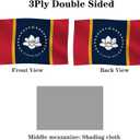 Double Sided New Mississippi Republic Sates Flag 5x8 FT Outdoor- UV Fade Resistant 3Ply Missippi MS Flags Canvas Header with 3 Brass Grommets Easy to Rising