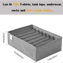 4 Packs T-shirt Drawer Organizers for Clothing,8 Grids Compartment Wardrobe Storage Box, Washable Clothes Organizer for Folded Clothes, Legging, Silk Scarve