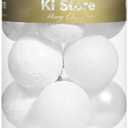KI Store White Christmas Ball Ornaments, 15pcs 3.15-Inch, for Xmas Trees and Holiday Decor - Hooks Included