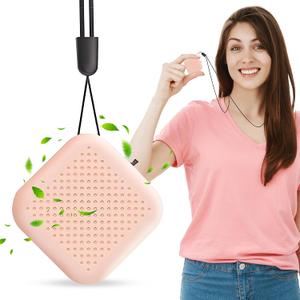 Wearable Air Purifier Necklace, 50 Million Negative Ions Personal Air Cleaner, 120H Runtime USB Rechargeable Mini Portable Air Purifier for Travel Office Car, Comfortable Neck-Worn Design