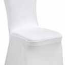 100 Pcs White Washable Removable Universal for Wedding Party Dining Banquet Polyester Spandex Stretch Slipcovers Chair Covers