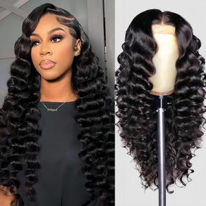 PYY Deep Wave Lace Front Wigs Human Hair Deep Wave Wig 13x4 HD Lace Frontal Raw Human Hair Glueless Wigs for Black Women Pre Plucked with Baby Hair 24 Inch