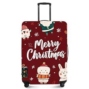 ANNA QUEEN Merry Chrismas Travel Luggage Cover Suitcase Protector Suitcase Cover Anti-Scratch, Stretchable Luggage Travel Bag Cover Washable