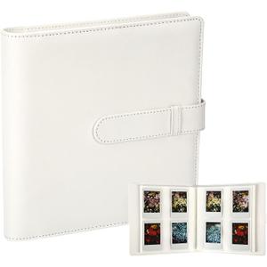 Veicevol 256 Pockets Photo Album for Fujifilm Instax Mini Camera, Leather Cover Photo Book for Polaroid Pictures, 2x3 Photo Album for Fujifilm Instax Mini 12 11 9 40 90 8 7 Evo LiPlay Pictures,White