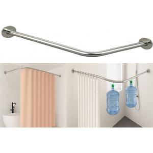 L-Shower Curtain Rods 29.5"-37.4"*35.4"-51.1", Adjustable, No-dr Stainless Steel Shower Rods, 90 Degree Corner Shower Rods For Bathroom Bathtub Clothing Store Locker, Locker Rooms, Fitting Rooms