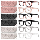 CCVOO 1.0 Oprah Style Reading Glasses for Women, Stylish Eyeglasses, Blue Light Readers for Women, Cheaters, (A1 Mix)