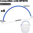4Pcs Pool Skimmer Basket Handle Replacement Stainless Steel Handles Pool Filter Basket Handle Universal Swimming Pool Skimmer Basket Handle for Inground&Above Ground Automatic Pool Skimmers,Blue