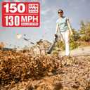 MZK Cordless Leaf Blower,20V Battery Powered Electric Blower for Lawn Care, Electric Lightweight Leaf Blower for Blowing Leaves, Patio Cleaning and Dust(2 * 2Ah Battery & Charger Included),LF40D13